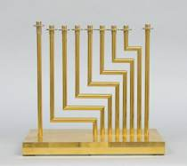 Yaacov Agam Israel Contemporary Levels Menorah ca 1966 layered 24K
