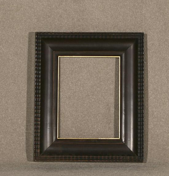 Dutch Baroque Style Dark Brown Lacquered Ripple Molded Wood Frame
