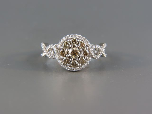 Diamond Ring 71 diamonds including fancy brown and white totalng
