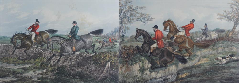 TWO SCENES FROM THE SERIES FORES S HUNTING SKETCHES Lithograph