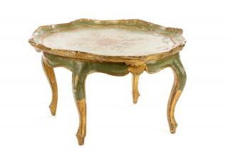 Neoclassical Style Green Gold Coffee Table Continental mid 20th century