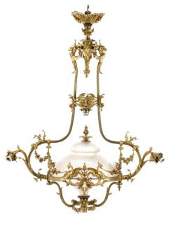 French Belle Epoque Gilt Bronze 9 Light Chandelier French circa