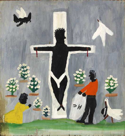 Clementine Hunter American Louisiana 1887 1988 Black Jesus ca early
