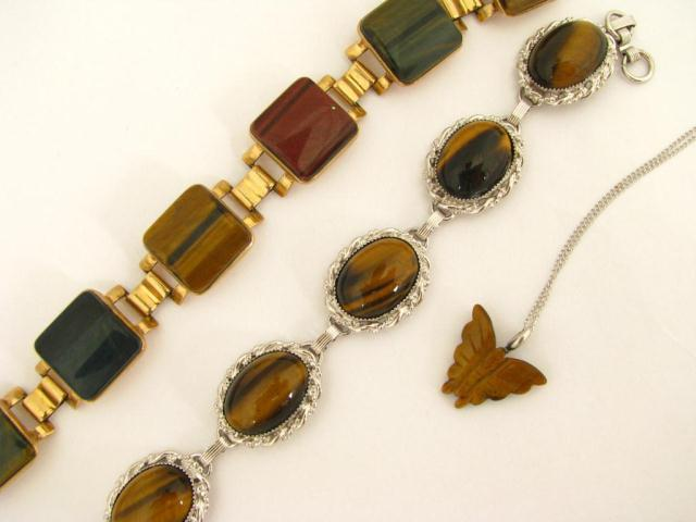 Cat s Eye and Agate jewelry items including agate butterfly