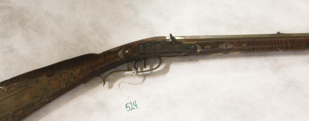 ANTIQUE ENGLISH PERCUSSION RIFLE 38 caliber 36 1 2 octagonal