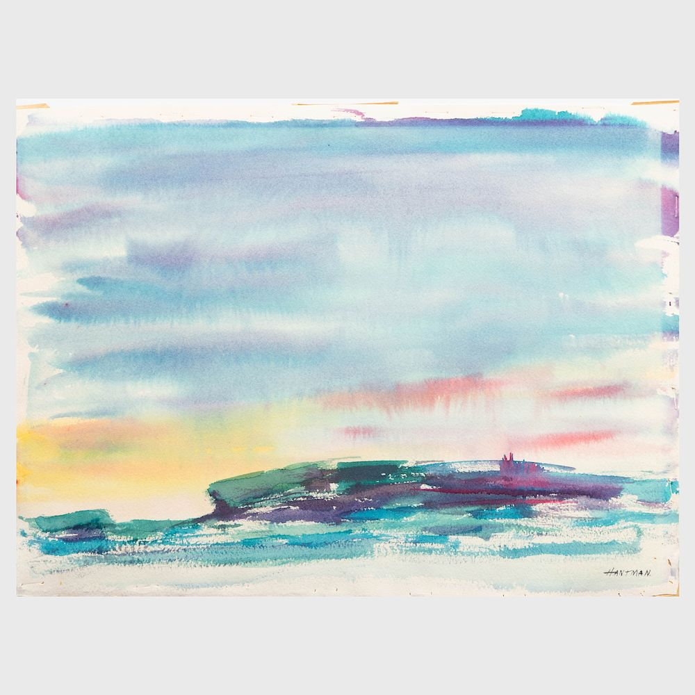 Murray Hantman 1904 1999 Monhegan Mist and Monhegan Two watercolor