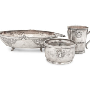 Three American Silver Articles American 19th Century comprising a Gorham
