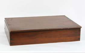 Cherry wood hinged dresser box with dovetail construction interior with