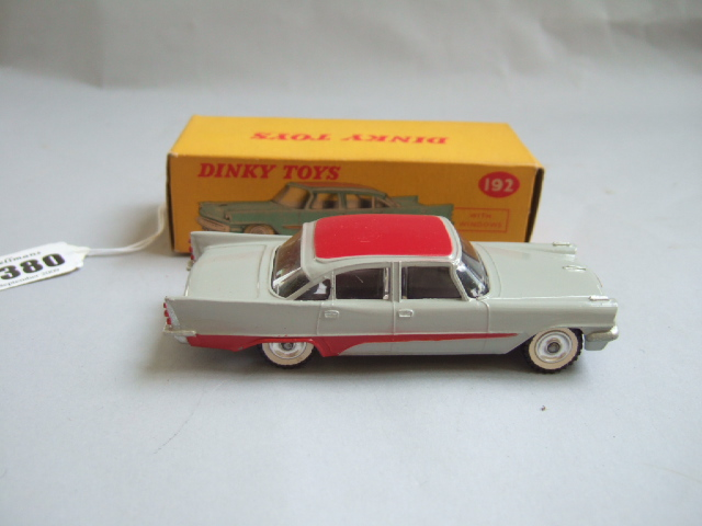 A Dinky 192 De Soto Fireflight sedan pale grey red