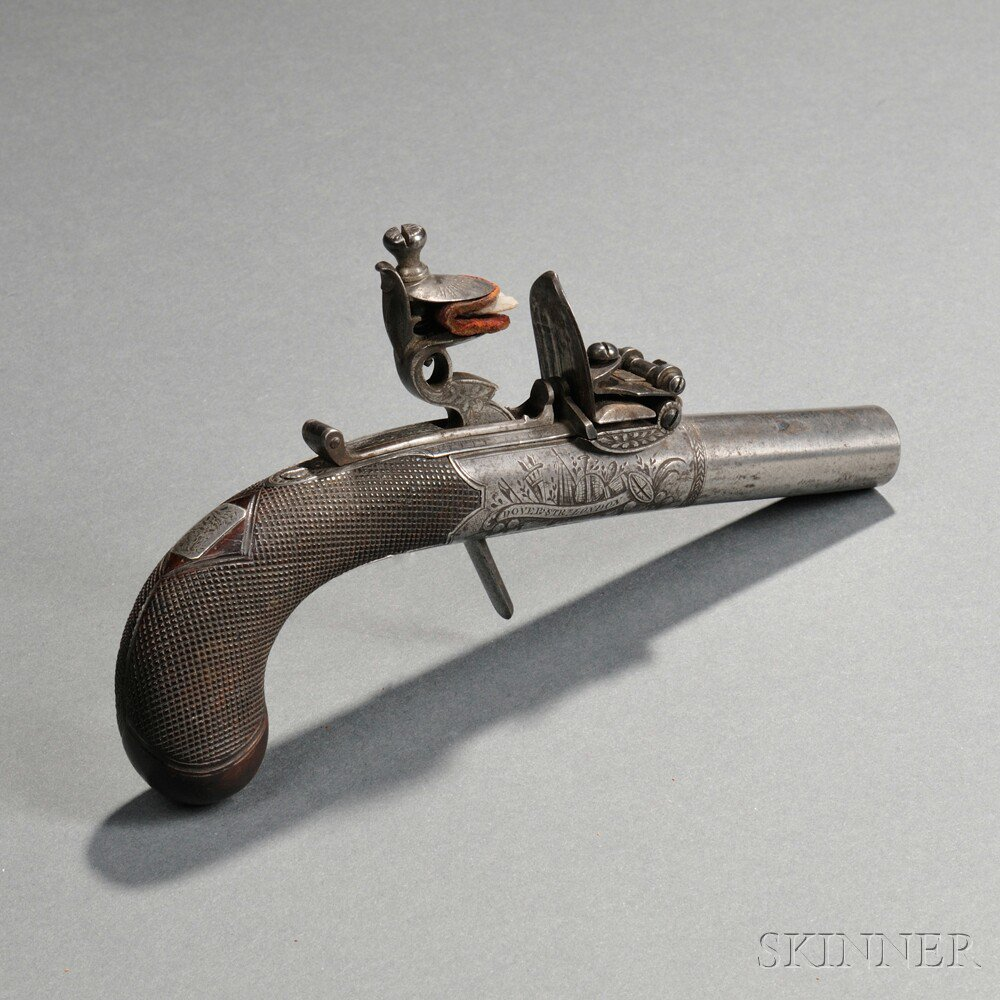 Manton Boxlock Flintlock Pistol c late 18th early 19th century