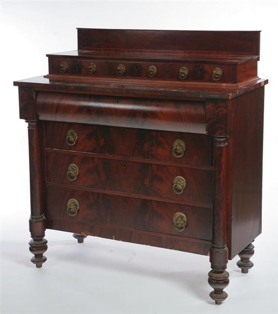 EMPIRE STYLE CHEST Mahogany with three over four drawers and