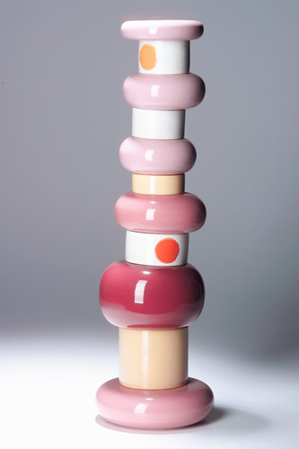 ETTORE SOTTSASS White clay assembled totemic sculpture of rounded elements