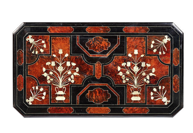 A French Louis XIV early 18th century red tortoiseshell and