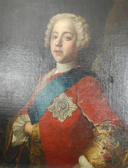 AFTER LOUIS GABRIEL BLANCHET HALF LENGTH PORTRAIT OF BONNIE PRINCE