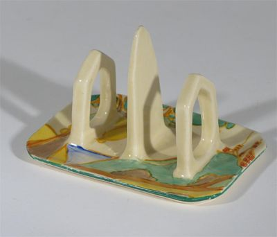 Secrets a Clarice Cliff Fantasque Bizarre two slice toast rack