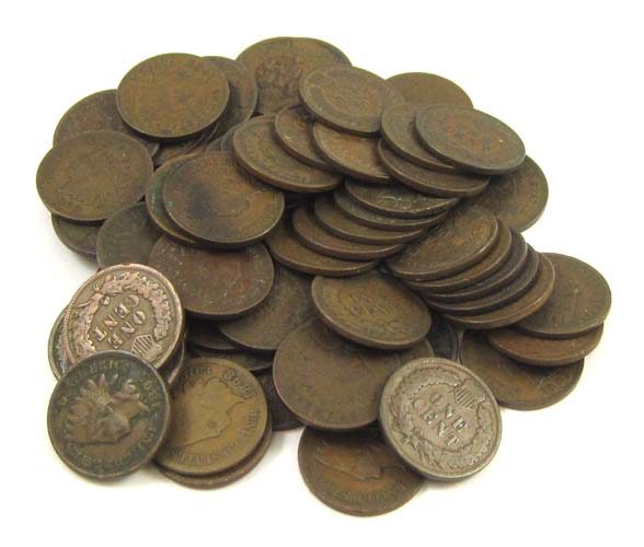 U S INDIAN HEAD PENNY COLLECTION 66 total coins including