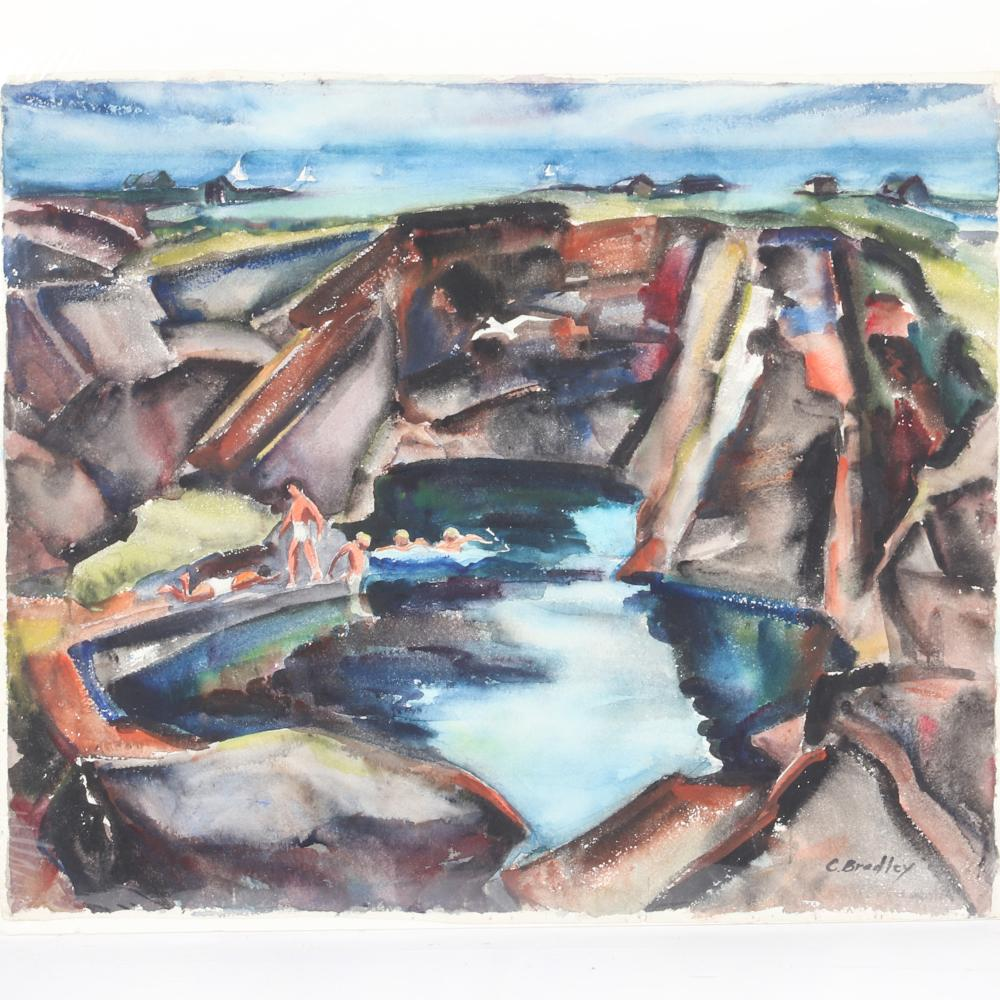 CAROLYN GERTRUDE BRADLEY AMERICAN INDIANA OHIO 1898 1954 THE SWIMMING