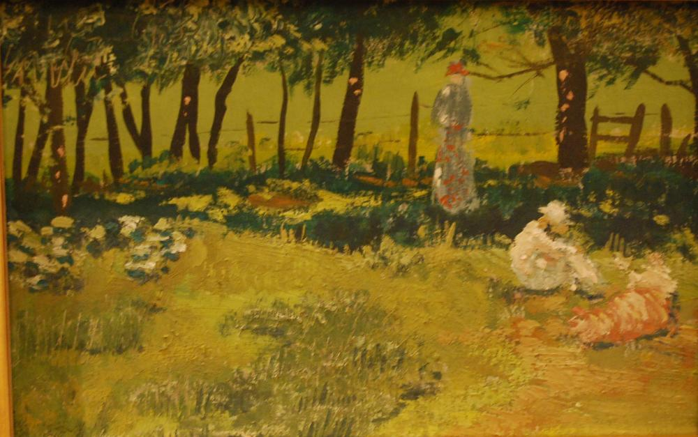 DOUGLAS WATSON 1920 1972 IDYLL 1948 OIL ON BOARD 17