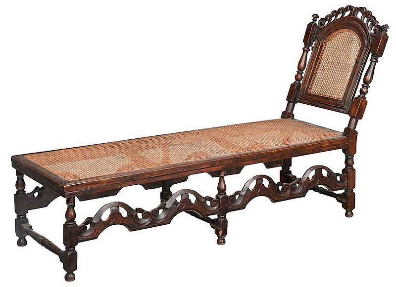 William and Mary Carved and Caned Day Bed British early