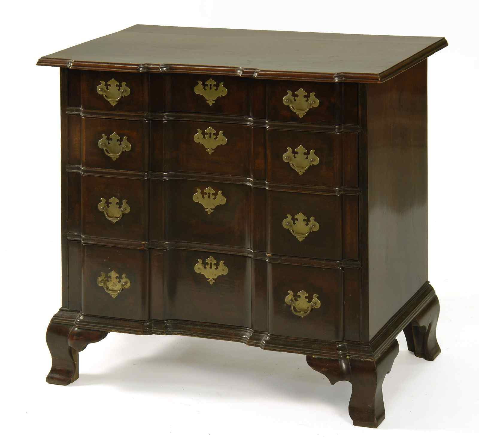 CHIPPENDALE STYLE BLOCK FRONT CHESTLate 19th Early 20th CenturyIn mahogany