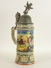 STEIN Early 20th C German military stein highly detailed with