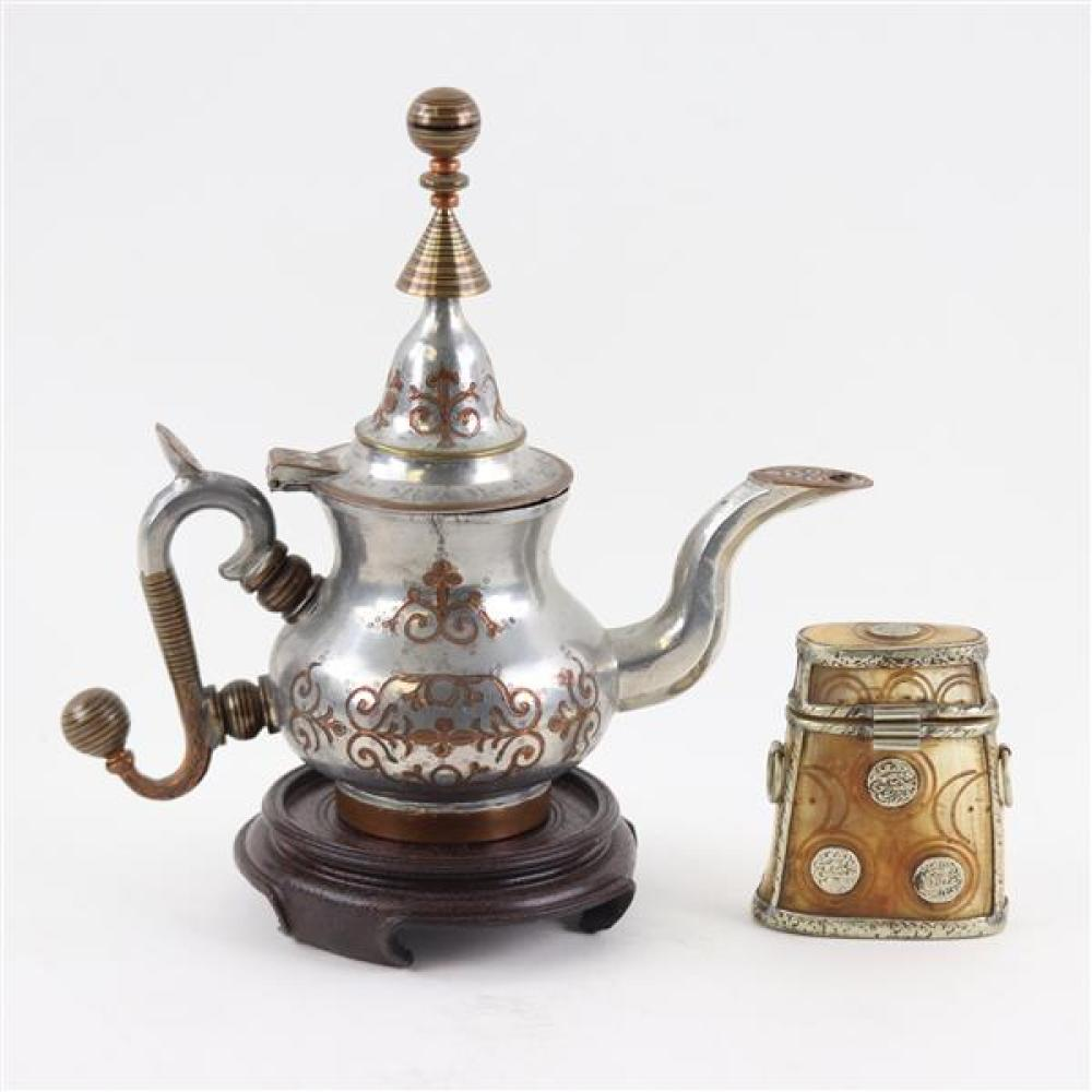 MOROCCAN TRIBAL GUN POWDER CASE FLASK MADE OF BONE WITH