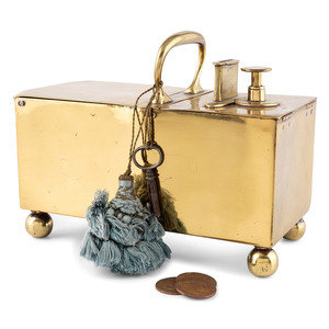A Rich s Patent Brass Tobacco Honor Box 19th Century