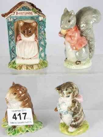 Royal Albert Beatrix Potter Figures Timmy Tiptoes Miss Moppet Miss