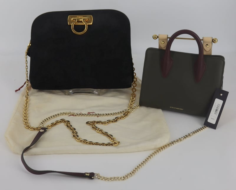 COUTURE FERRAGAMO AND STRATHBERRY PURSES Includes a vintage Salvatore Ferragamo