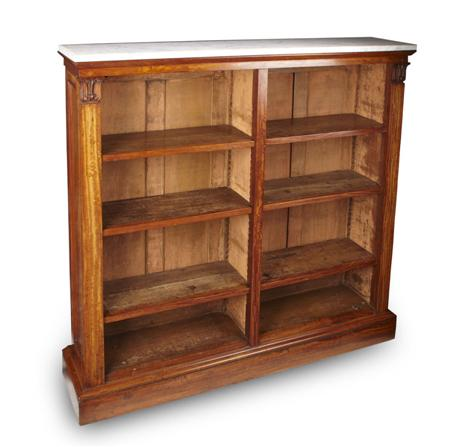 GEORGE IV SATINWOOD DWARF BOOKCASE CIRCA 1830 the white marble