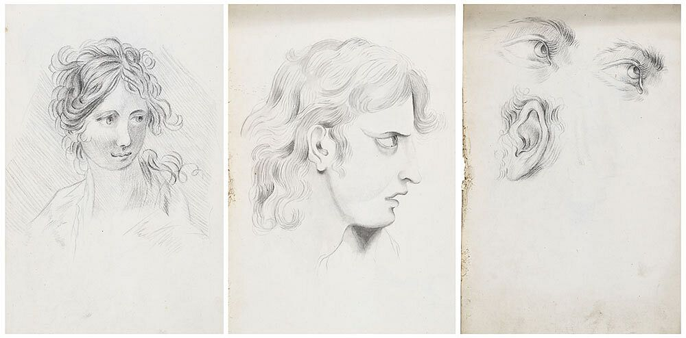 British School Sketchbook 18th 19th century Thirteen drawings circa 1797
