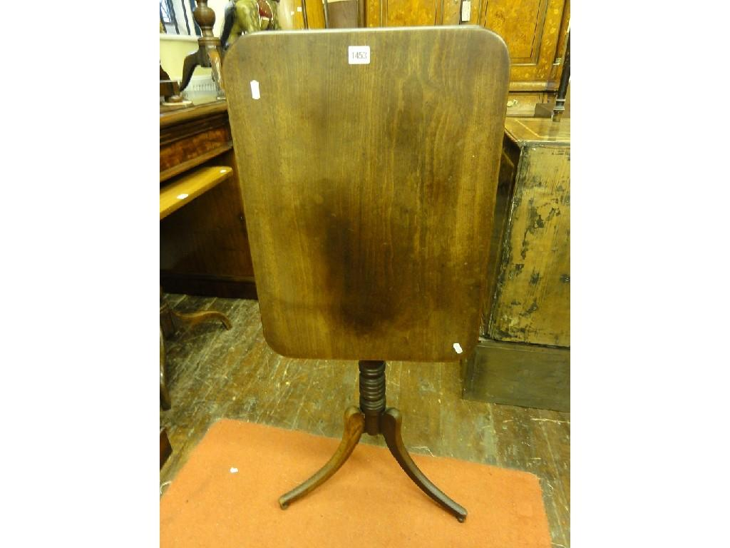 A 19th century mahogany tilt top occasional table of rectangular