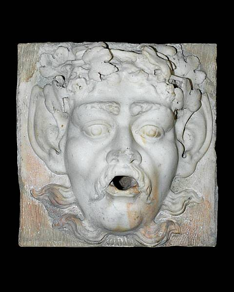 An Italian Renaissance marble grotesque fountain mask 16th century The
