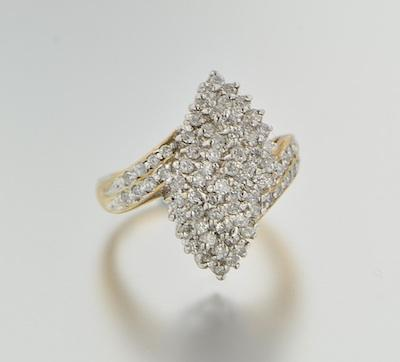 A Ladies Diamond Fashion Ring 10k yellow gold ring with