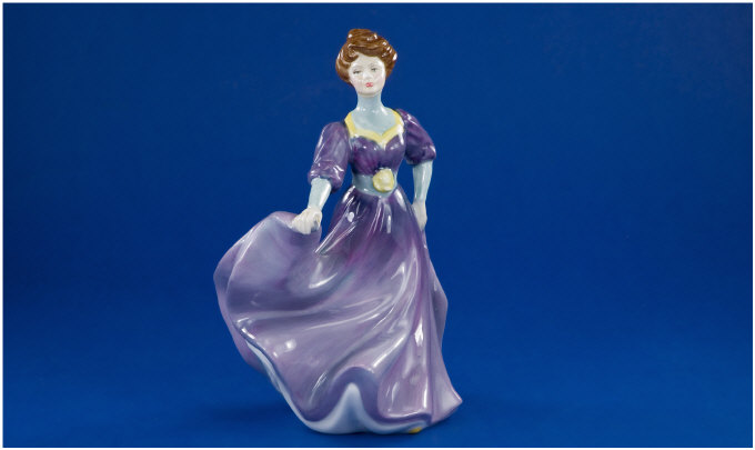 Royal Doulton Figure HN 2333 Jacqueline Colour Purple Issued 1982