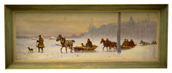 H Serkowin 19th 20th C oil on canvas depicts a