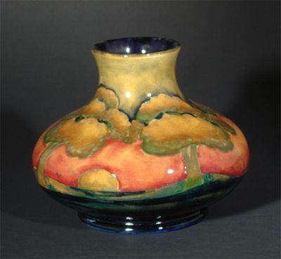 Hazledene a Moocroft Pottery vase designed by William Moorcroft painted