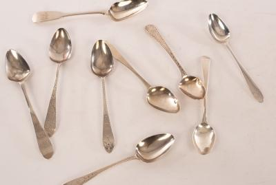 A small quantity of Georgian silver Irish teaspoons various dates