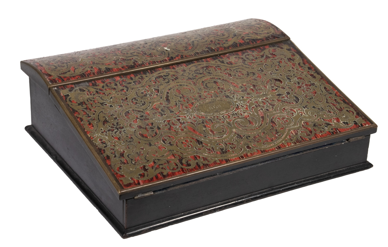 MID 19TH C FRENCH BOULE LAP DESK Brass and Tortoiseshell