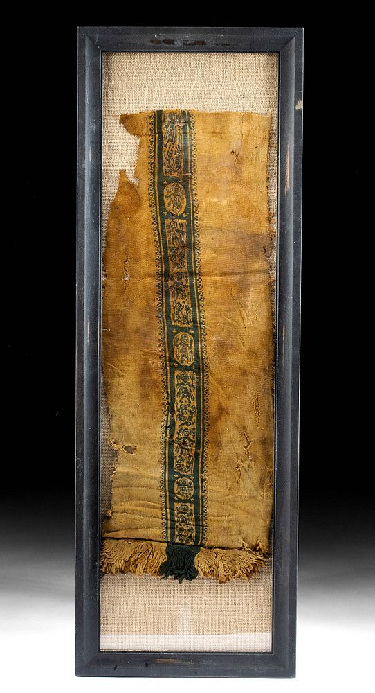 Framed Egyptian Coptic Textile Large Fragment Egypt Coptic culture ca