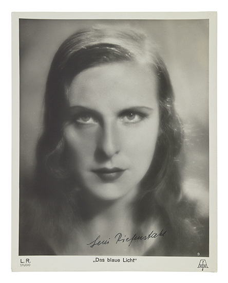 RIEFENSTAHL LENI Photograph Signed a close up portrait image of