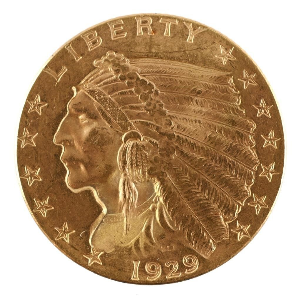 US 1929 Indian Head 2 50 gold coin Minted from