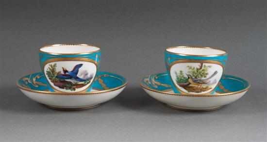 Fifteen Minton porcelain cups and fourteen saucers second half 19th