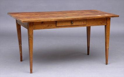 CONTINENTAL NEOCLASSICAL PROVINCIAL CHERRY DINING TABLE The 2 plank overhang