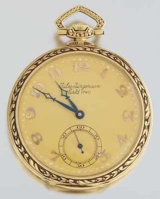 A Jules Jurgensen 18k Gold Open Face Pocket Watch 18k