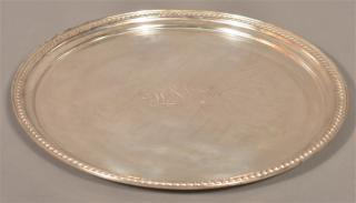 Tuttle Sterling Gadrooned Border Circular Tray Tuttle Silversmiths Sterling Gadrooned