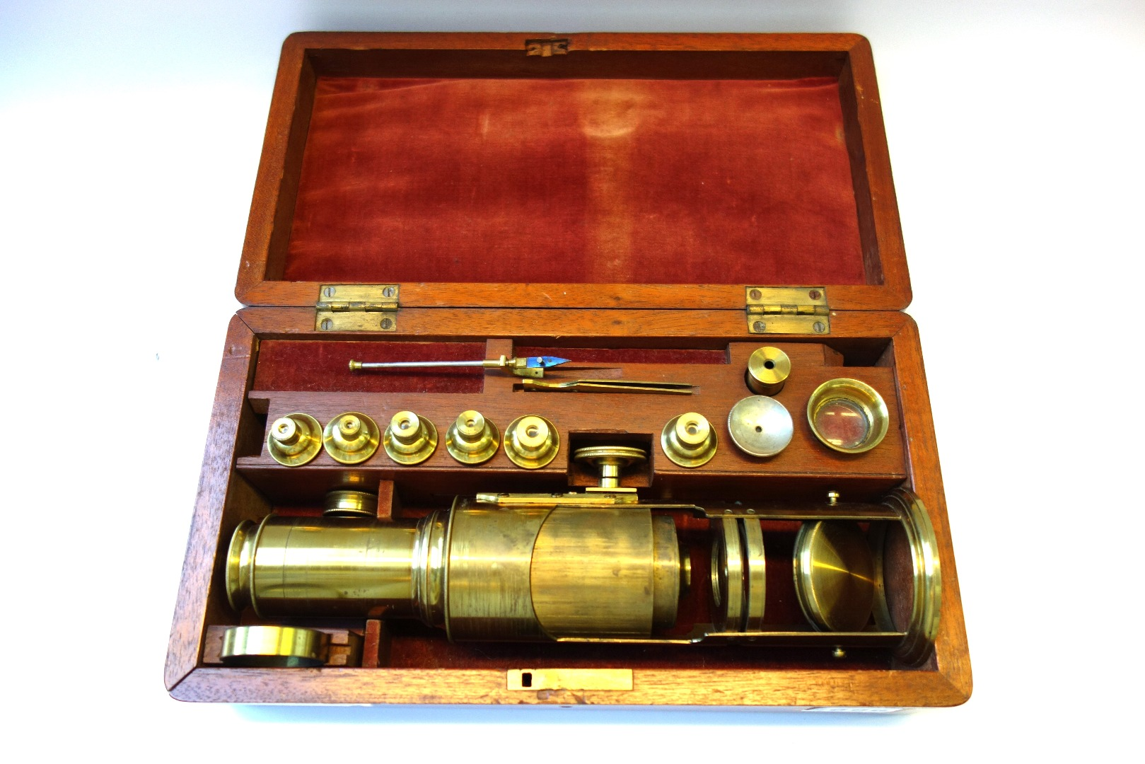 A carpenter type compound monocular microscope English mid 19th century