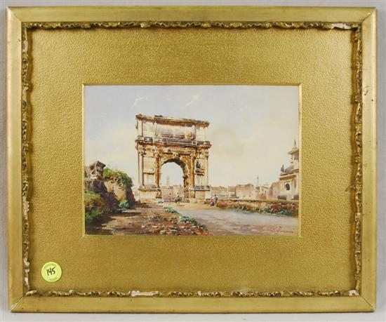 STEFANO DONADONI Italian 1844 1911 ARCH OF TITUS watercolor signed