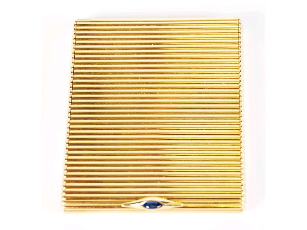 GENTLEMAN S CARTIER 18ct GOLD POCKET CIGARETTE CASE oblong with