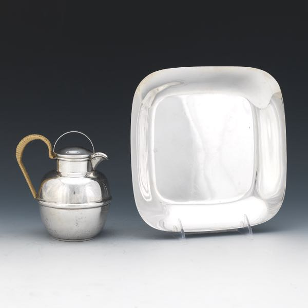 TIFFANY CO STERLING SILVER INDIVIDUAL TEAPOT AND PASTRY DISH With